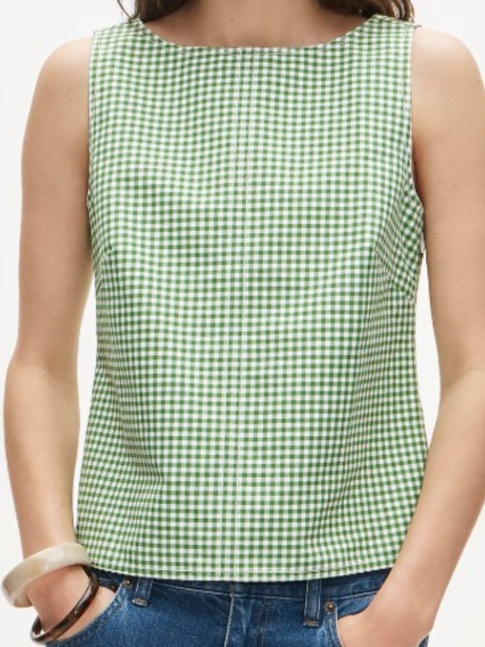 J.Crew Shell Top in Gingham Double Cotton Poplin